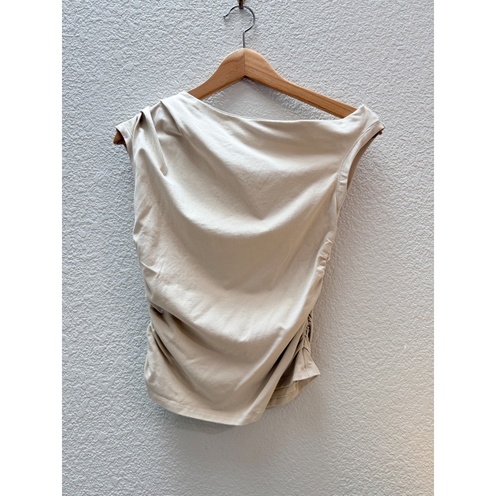 J. Crew Sz XS Off-the-Shoulder stretch cotton-blend in Ecru